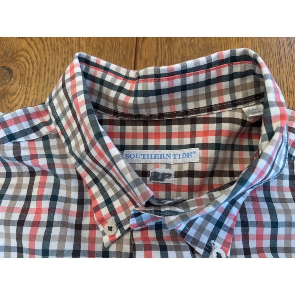 Southern Tide Button Down Mens XL Multi Color Plaid Excellent Skipjack Logo